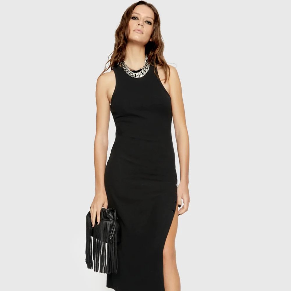 BLACK REBECCA MINKOFF KAMI DRESS